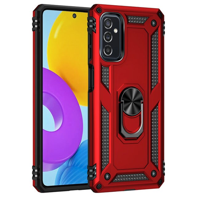 Protectores para celular  para Samsung  M23 5G Funda reforzada con anillo v2 Rojo